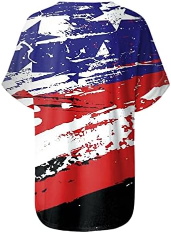 Patriotske košulje za žene američke zastave Ljetni kratki rukavi v vrat tunike Stars Stars Stripped Ford Fit casual zabave