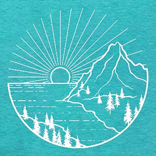 Žene planinarenje planinskim košulja priroda Sunrise boro drvet grafički tiskani kratki rukavi o vratu redovito fit trening