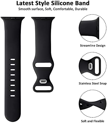 Dykeiss 6 pakiranja Sportski bendovi kompatibilni s Apple Watch pojasom 38 mm 40 mm 42 mm 44 mm 41 mm 45 mm 45 mm, meki silikonski
