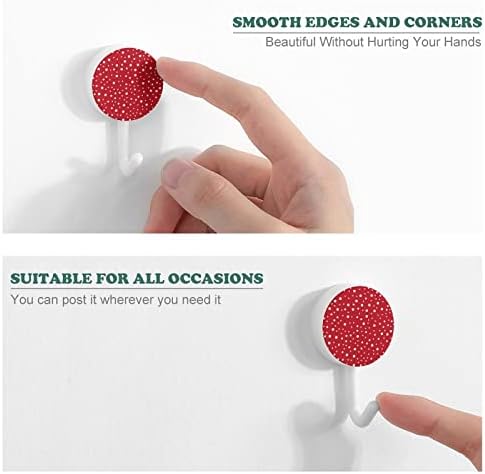 Bijele crvene točkice zidne kuke okrugle plastične kuke izdržljive ljepljive kuke za kuhinjsku kupaonicu 10 pakiranja