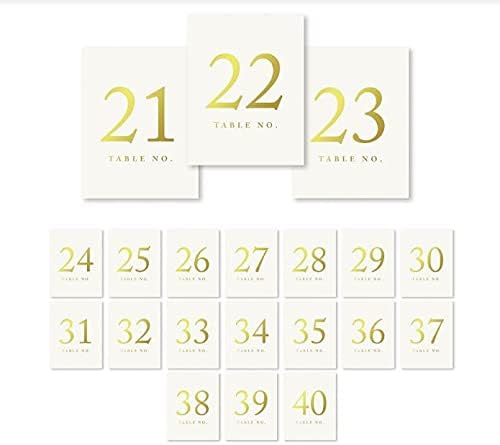 Andaz Pritisnite tablice brojevi 1-20, zlatni sjajni ispis, jednostrani karton 4x6-inčni znak, crni, 1-set