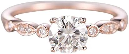 Rose Gold Diamond Ring Diamond Angages Women's Princess cirkon Personalizirani prstenovi muški paket prstena