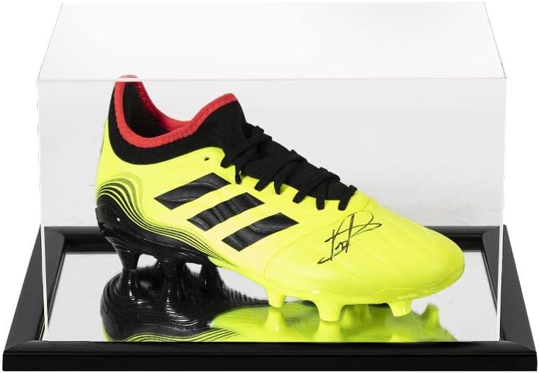 Pedri je potpisao nogometnu čizmu - adidas, žuto - u akrilnom slučaju - Autografirani nogomet