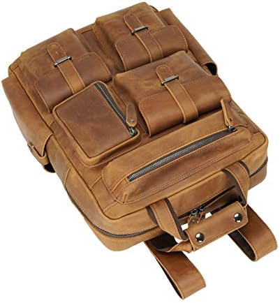 Kravlja koža od pune pšenice s više džepova 16-inčni ruksak za prijenosno računalo putna torba s patentnim zatvaračem