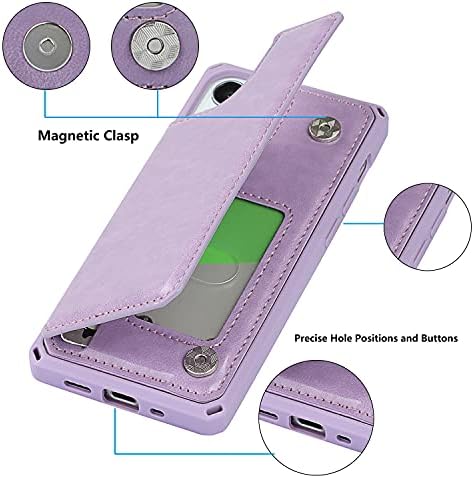 12 mini torbica za novčanik s postoljem za držač kreditne kartice [Zaključaj ih] Premium PU kožna torbica, magnetska futrola