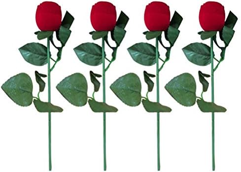 Doitool kutija s crvenim nakitom 4pcs kutije s crvenim ružama Set kreativni nakit futrola cvjetna kutija za poklon kutija