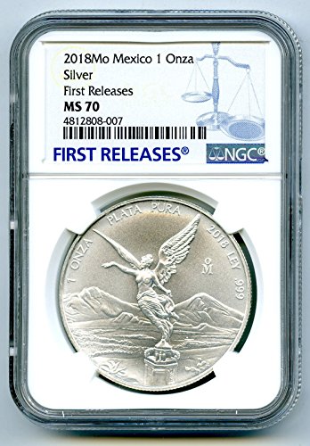2018. o Mexico mo Libertad 1 oz Onza .999 Fine srebrni novčić prvo izdanje srebra MS70 NGC