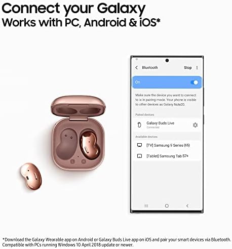 Samsung Galaxy Buds Live ANC TWS Open Type Wireless Bluetooth 5.0 za uši za iOS & Android, 12 mm vozači, međunarodni model