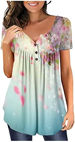 Akollsppnsy žene ljetni vrhovi ljetni majica s majicama s kratkim rukavima atletike plus-size bluze za žene Dressy casual