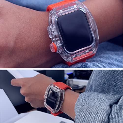 Crystal Clear Transparent Watch kućište i šareni silikonski pojas kompatibilni s Apple Watch -om, realizacija lagana i elegantna,