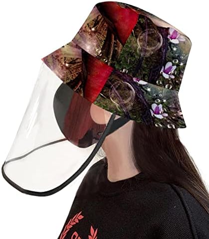 Odrasli zaštitni šešir sa štitom za lice, ribarska šešira protiv sunca, kapica psihe kravata apstraktna tratinčica cvjetna