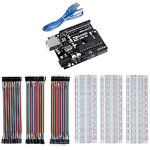 Elegoo Uno R3 ploča za Arduino i 120pcs raznobojni duPont Wire & 3PCS kruh 830 bod