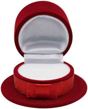 kutija za prstenje u obliku šešira, Baršunasta kutija za naušnice, kutija za pohranu nakita, poklon kutija za prosidbu, zaruke,