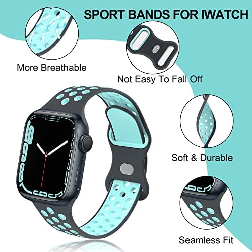 Gleived silikonski bendovi kompatibilni s Apple Watch Bandom Soft Silicone Sports Bands Wrcedbands Zamjenski remen Iwatch