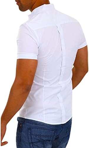 XXBR muške košulje, ljetni reper kratki rukavi Čvrsta boja Slim-Fit Gumb Down Holiday Beach majice s džepovima Prevelike