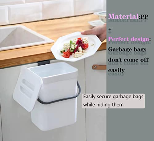 WMQL mala kuhinja kanta za smeće s poklopcem, viseća kanta za smeće za vrata kuhinjskog ormara ili ispod sudopera, preko