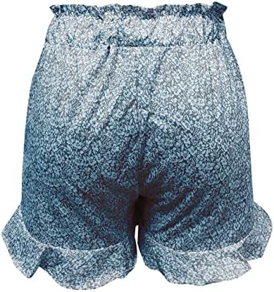 Lmsxct ženske casual kratke hlače ljetne boho ruffles plaže kratke hlače elastični struk cvjetni džepovi za print udobne