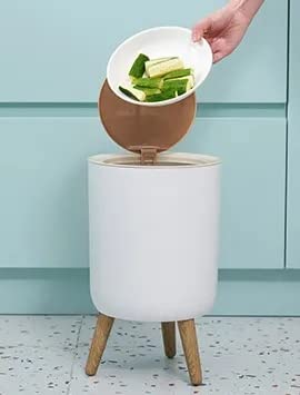 Nordic 7L kućanstvo s poklopcem Press dnevni boravak WC Kupatilo Kuhinja Visoka stopala za drvo plastično kanta za smeće
