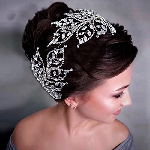 Vjenčana pokrivala za glavu za mladenku, vjenčana traka za glavu od rhinestona, pribor za vjenčanu kosu za mladenke