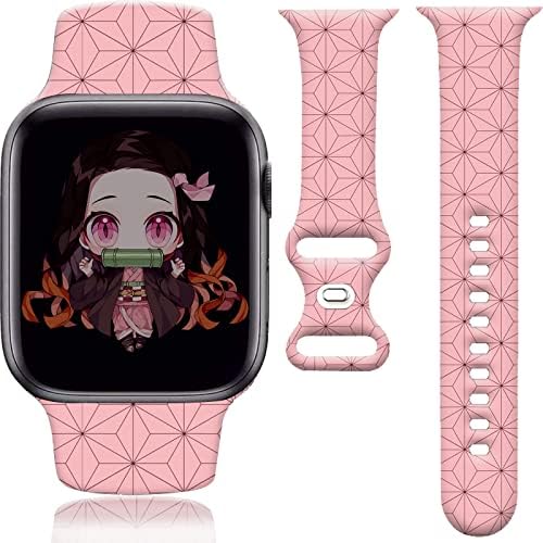 Anime Watch Band kompatibilan s Appleovim satovima 38 mm 40 mm 41 mm 42 mm 44 mm 45 mm 45 mm, crtani simpatični soft silikonski
