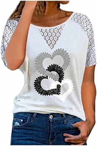 Jeseni ljetni bluza majica za žensku kratku rukavu 2023 Odjeća čipka Grafička patchwork Brunch košulja 70 70