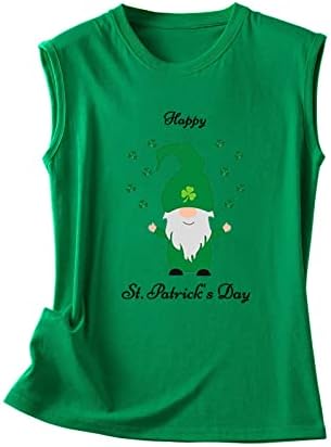 Ženski sveti Patrick's Day Clover Print prsluk casual radna odjeća okrugli vrat bez rukava plus majica majica tenk vrhovi