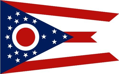 2 Ohio Flag. Ispisana naljepnica s vinilnom naljepnicom za bilo koju glatku površinu, kao što su prijenosna računala prozora
