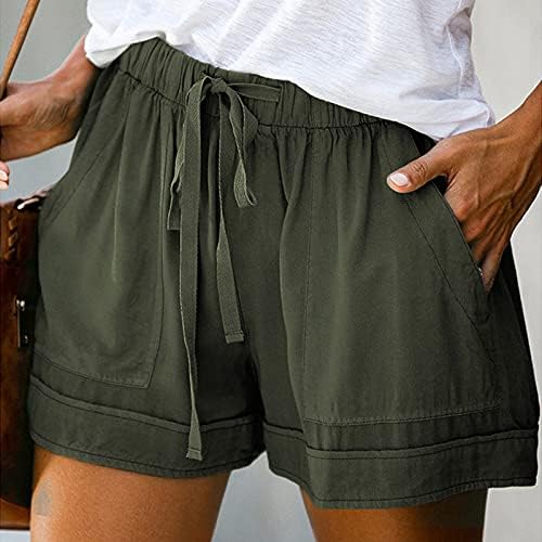 Yubnlvae kratke hlače za žene labave elastične elastične elastike s džepovima povremene ljetne solidne trendovske hlače Tweatpants