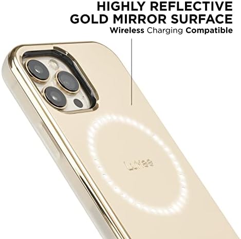 Lumee - Halo - Osvijetljena selfie futrola za iPhone 13 Pro Max - ugrađena podesiva LED rasvjeta - 6,7 inča - zlatno ogledalo