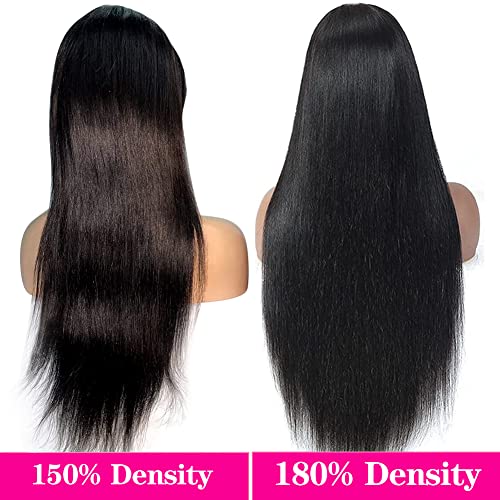 180% gustoća 13 96 inča ravne perike na čipki ljudska kosa za crne žene prozirne perike na čipki ljudska kosa Perike bez
