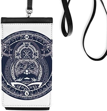 Ljudi kompas compass krug art uzorka telefona torbica za novčanik viseti mobilna vrećica crni džep