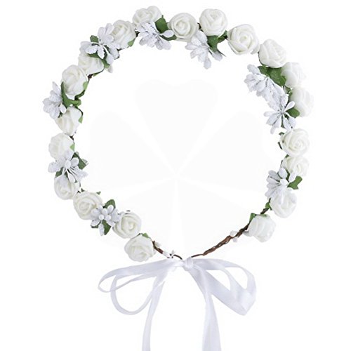 Ručno rađena pjenasta svadbena zabava, ukras vijenca od umjetnih ruža, bijela od HDD-a