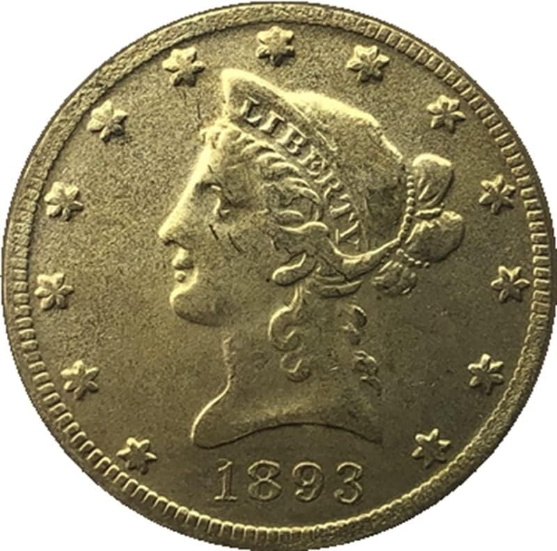 19 različitih datuma c verzija US 10 Zlatni kovanice mesing antikvite rukotvorine Strane prigodne kovanice 27 mm