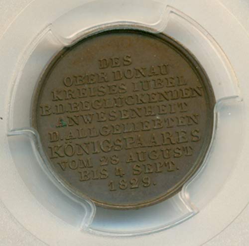 1829. DE Njemačke države Bavaria Ludwig I & Therese Medal SP64 BN PCGS