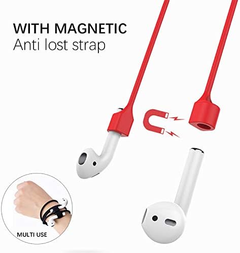 Apple AirPods Magnetska remen-Anti-Lost Connector Wire-Savršeni dodatak-silikon-bijela, crna i ružičasta