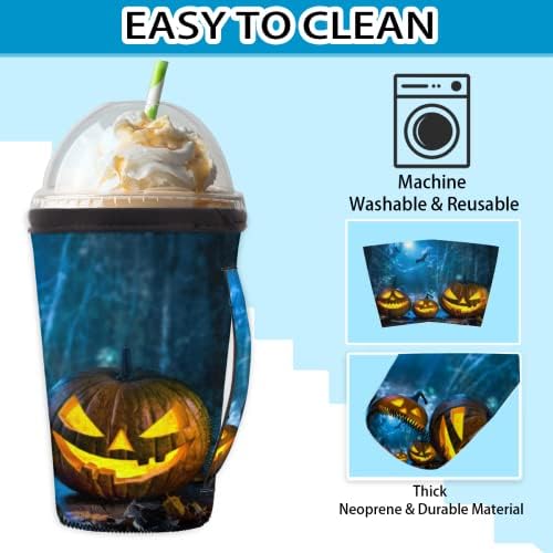 Halloween bundeva Lantern 27 Ledena rukava za kavu za višekratnu upotrebu s ručicom Nepren šalica za čašicu za sodu, latte,