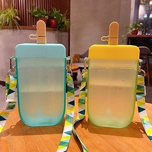 Slatke boce za vodu sa slamkama kreativne plastične boce za sladoled prozirni vrč bez BPA podesiva naramenica za kampiranje