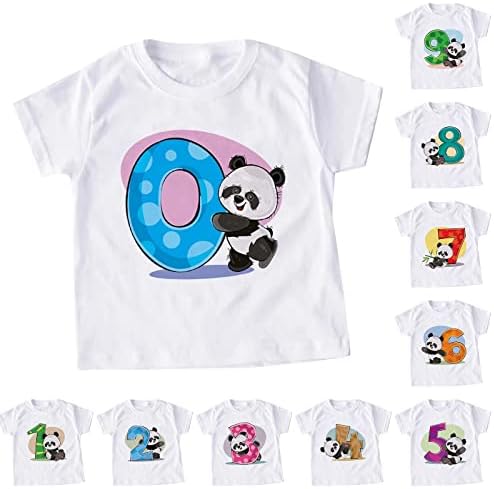 Dječaci mališana za djevojčice Ljetni kratki rukavi Panda Crtani otisci majice TOPINS OUZITE SUSTAVE 5T dječaka Dugi rukav