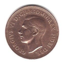 1951. UK Velika Britanija Engleska Pola penija kovanica KM868
