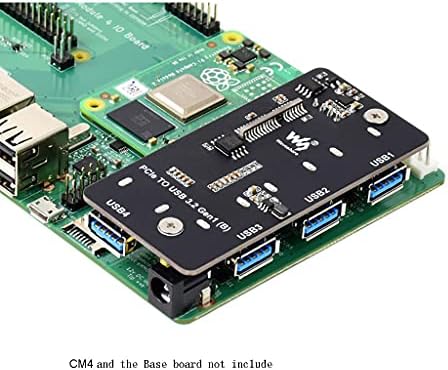 PCIE do USB 3.2 Gen1 adapter dizajniran za Raspberry Pi računalni modul 4 IO ploče, 4x USB priključci velike brzine, kompatibilni