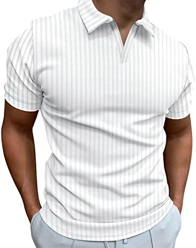 Golf majice za muškarce, muški patentni zatvarač s kratkim rukavima casual vitki fit tiskani golf polo majica