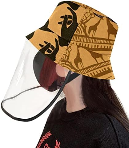 Zaštitni šešir za odrasle sa štitom za lice, ribarska šešir protiv sunca, afrička silueta vintage