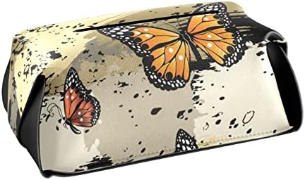 Leptiri prskanje mršave kutije s tkivom pokrov pravokutni kožni kožni držač kutije s ručicom za dozator tkiva lica za kućni