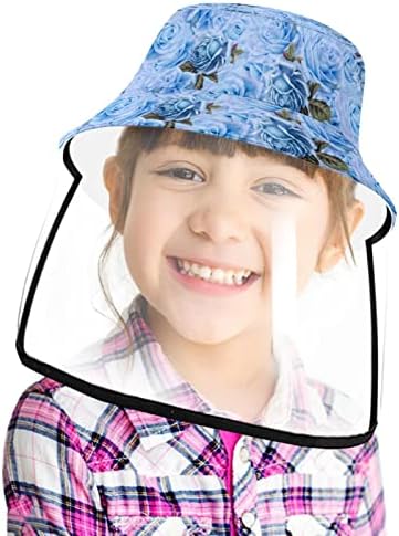 Zaštitni šešir za odrasle sa štitom za lice, ribarska šešira protiv sunca, paunovo perje ljubičasto plava vintage