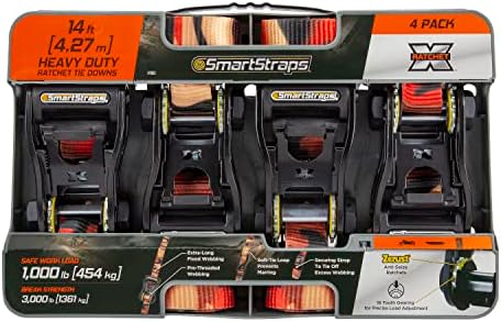 SmartStraps 14 'Camox Ratchet kaiševi, 4 pakiranja - 3.000 lbs Stručnjaka, 1.000 lbs Sigurno radno opterećenje - Premium