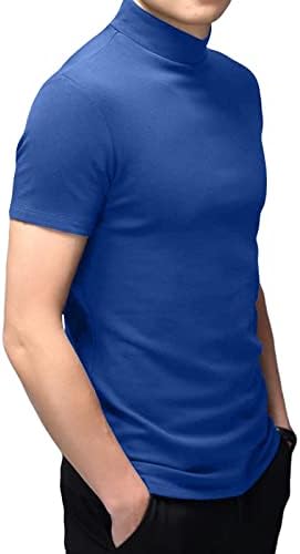 Hrbtens muški kratki rukavi Osnovni vrhovi Udovoljni ležerni čvrsti vitki fit Stretch majice za majice kornjače majice Pulover