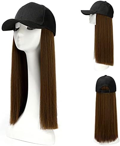 Pričvršćena frizura za kosu kapa za kosu s dugom kosom Podesivi šešir Ravna perika Baseball perika Suncobran za vjetrobransko