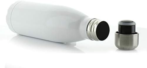 Dlakavi glista Personalizirana boca vode, bez BPA, 500 ml glatka tikvica od bijelog od nehrđajućeg čelika za vruća i hladna