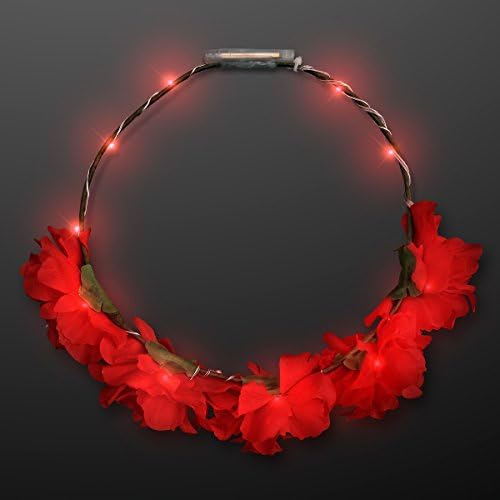 Osvijetlite traku za glavu crvene cvjetne krune za festivale crvenim LED žaruljama