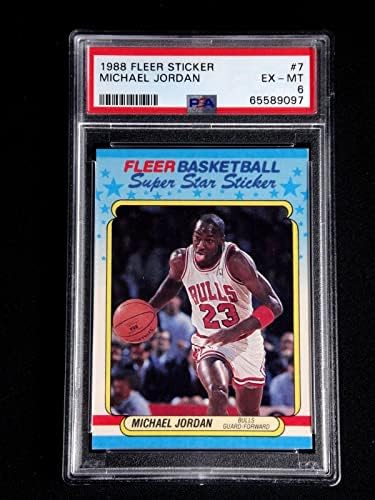 Michael Jordan 1988 Fleer košarkaška naljepnica kartica 7 PSA 6 bivša 1988-89 bikovi-nepotpisane košarkaške karte